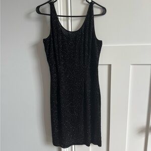 Elegant Black Glitter Mini Dress
